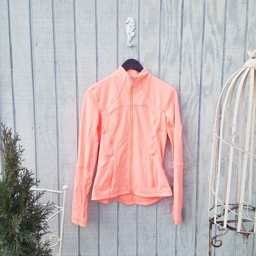 Lululemon bright pink coral Forme Spring Jacket 8